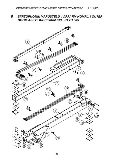 PATU 304, 304T KOKOONPANO / KOMPLETT / ASSY / MONTAGE