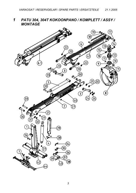 PATU 304, 304T KOKOONPANO / KOMPLETT / ASSY / MONTAGE