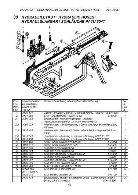 PATU 304, 304T KOKOONPANO / KOMPLETT / ASSY / MONTAGE