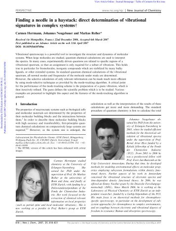 Finding a needle in a haystack: direct determination of vibrational ...