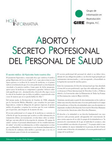 Aborto y secreto profesional del personal de salud