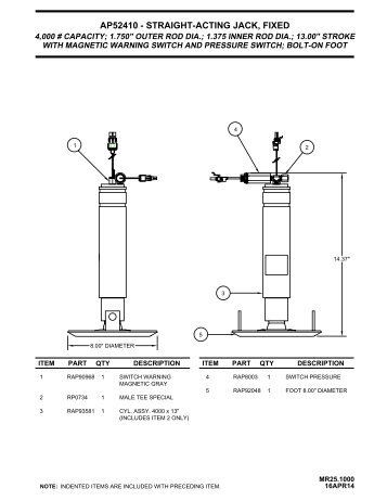 AP7786 - STRAIGHT - ACTING JACK, FIXED ... - HWH Corporation