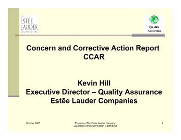 Concern and Corrective Action Report (CCAR) - ASQ Long Island ...