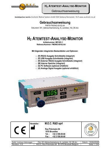 h2 atemtest-analyse-monitor - Acutronic Medical Systems GmbH