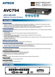 Product catalogue for AVC794 Digital Video Recorder