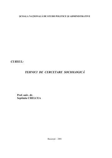 cursul: tehnici de cercetare sociologică - Razvan Pantelimon