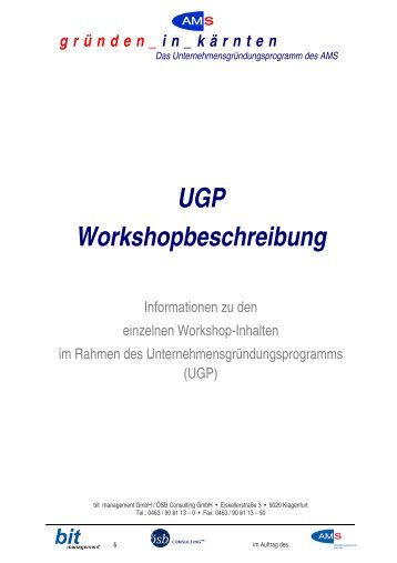 UGP Workshopbeschreibung