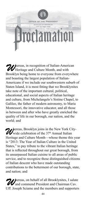 2013 Program of Events - Italy Culture Month