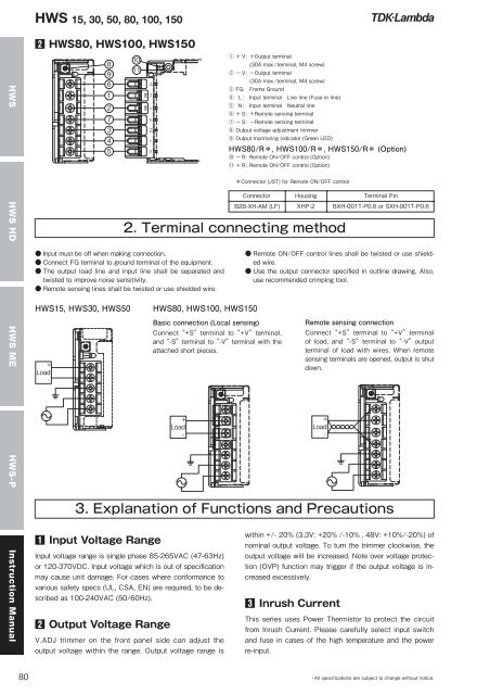 HWS Series - TDK-Lambda