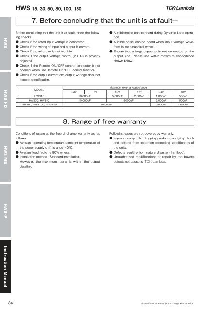 HWS Series - TDK-Lambda