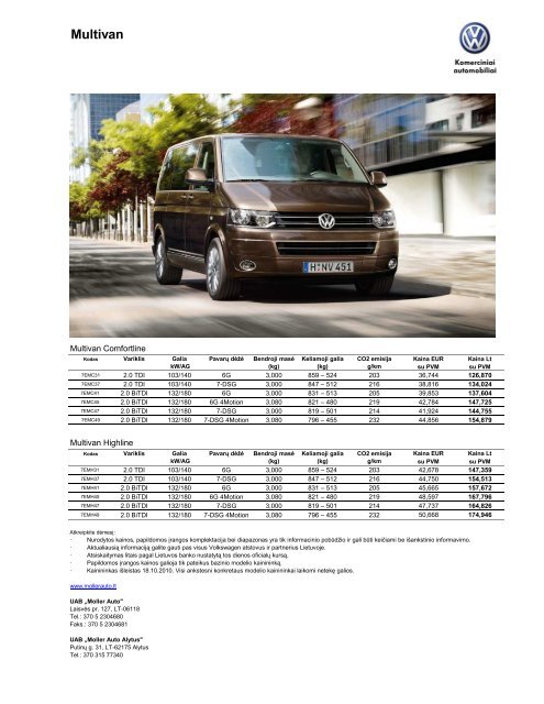 Multivan - Moller Auto Alytus