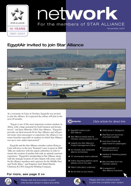 EgyptAir invited to join Star Alliance - Star Alliance Employees ...