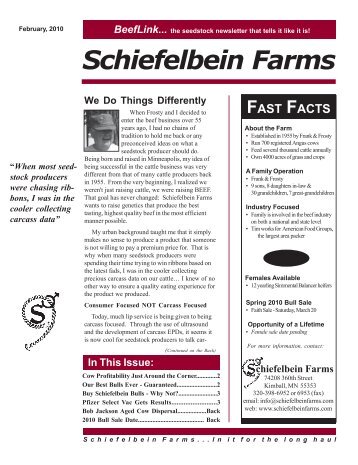 Schiefelbein Farms Newsletter - Beef
