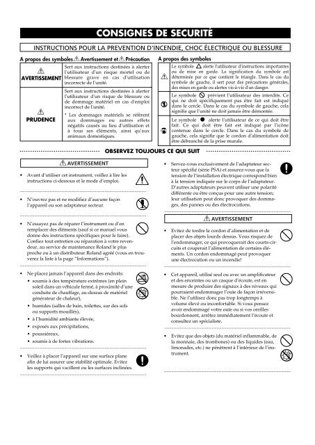 ME-50 Mode d'emploi - Roland