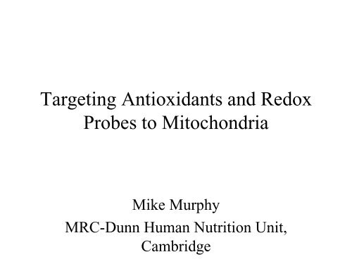 Mitochondria-Targeted Compounds - SPARC