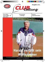 Harald verläßt sein Wohnzimmer - Tennis Club Groß Borstel