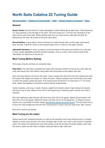 North Sails Catalina 22 Tuning Guide.pdf - Sailmaker.org