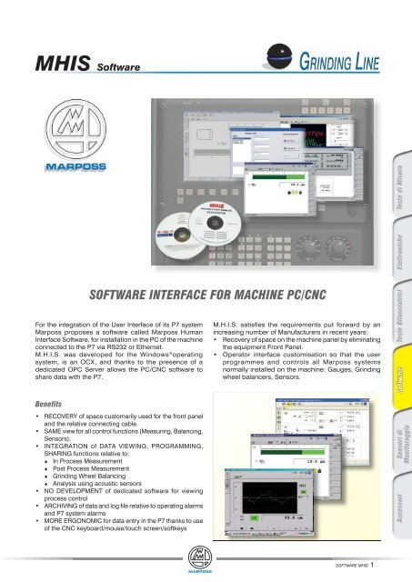 SOFTWARE INTERFACE FOR MACHINE PC/CNC MHIS ... - Marposs