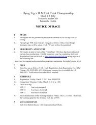 Flying Tiger 10 M East Coast Championship NOTICE OF RACE