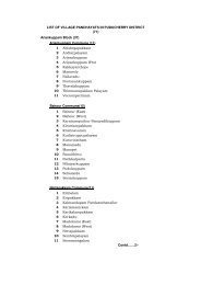 List of Gram Panchayats - (DRDA), Puducherry