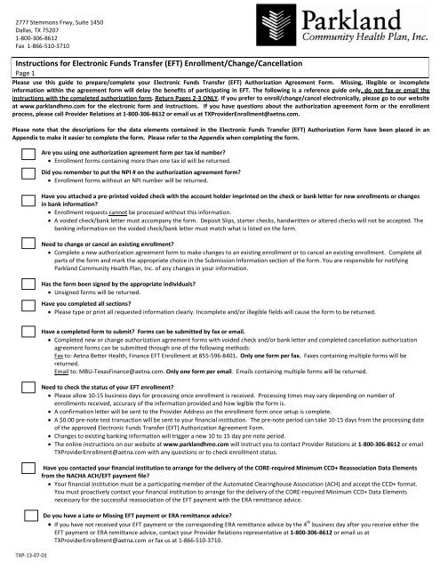 electronic funds transfer authorization form