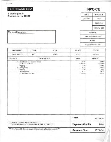 INVOICE - My Formula 5000