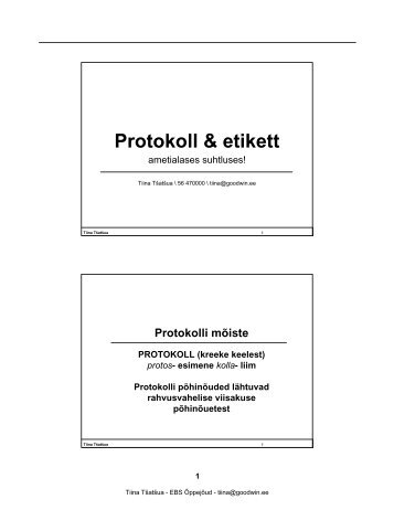Protokoll & etikett