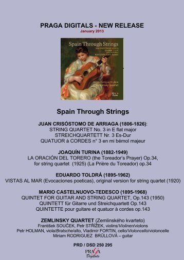 SPAIN THROUGH STRINGS Zemlinsky Quartet 250 ... - Pragadigitals