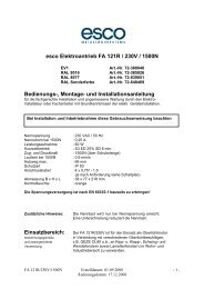 esco Elektroantrieb FA 121R / 230V / 1500N ... - Glasbau Hahn