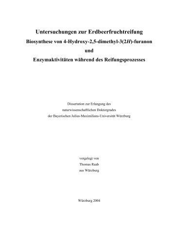 Biosynthese von 4-Hydroxy-2 5-dimethyl-3 - Bina