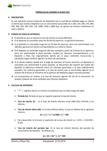 FÃ³rmulas y ejemplos - Banco Falabella