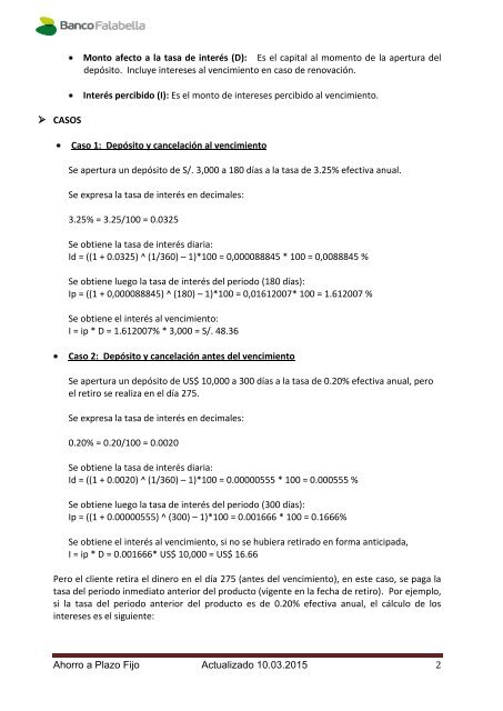 FÃ³rmulas y ejemplos - Banco Falabella