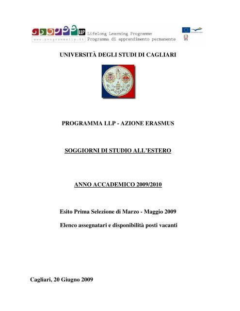 AZIONE ERASMUS SOGGIORNI DI STUDIO ALL'ESTERO ANNO ...