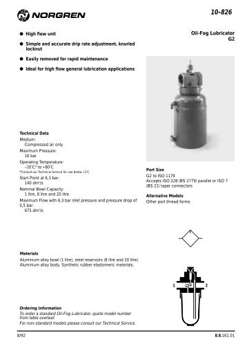 Oil-Fog Lubricator G2 - Standard Pneumatic - NORGREN