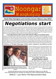 Noongar News July 2010 - South West Aboriginal Land & Sea Council