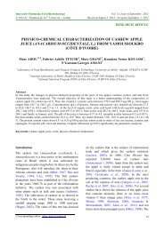 physico-chemical characterization of cashew apple juice - Bioaliment