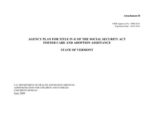 Title IV-E State Plan - Department for Children and Families