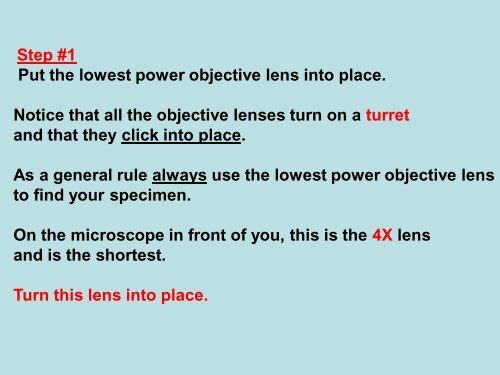 Use of the Binocular Microscope