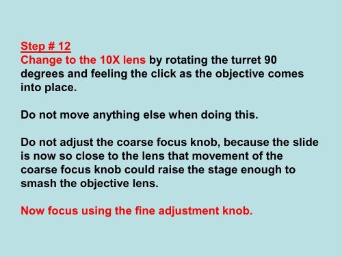 Use of the Binocular Microscope