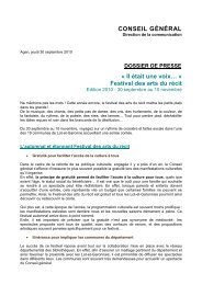 Dossier de presse Il Ã©tait une voix - Conseil GÃ©nÃ©ral du Lot et Garonne
