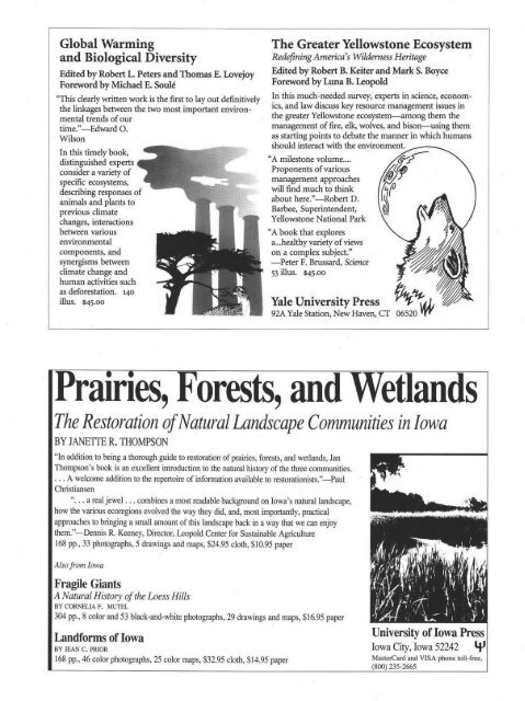 Iprairies, Forests, and Wetlands - Ecological Restoration - University ...