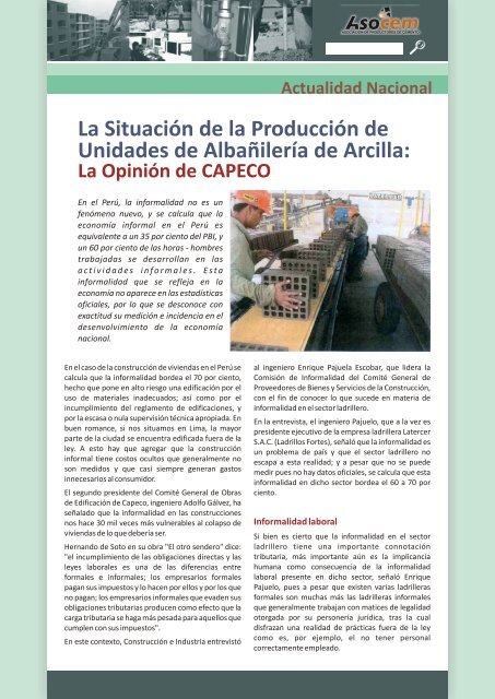 Actualidad NAcional - Sector LAdrillero - Asocem