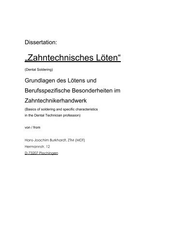 Zahntechnisches Löten - Burkhardt Zahntechnik