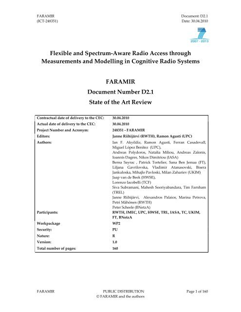 Flexible and Spectrum-Aware Radio Access through ... - Faramir