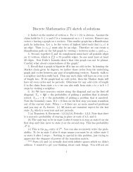 Discrete Mathematics 271 sketch of solutions