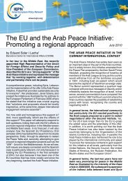 The EU and the Arab Peace Initiative: Promoting a regional approach