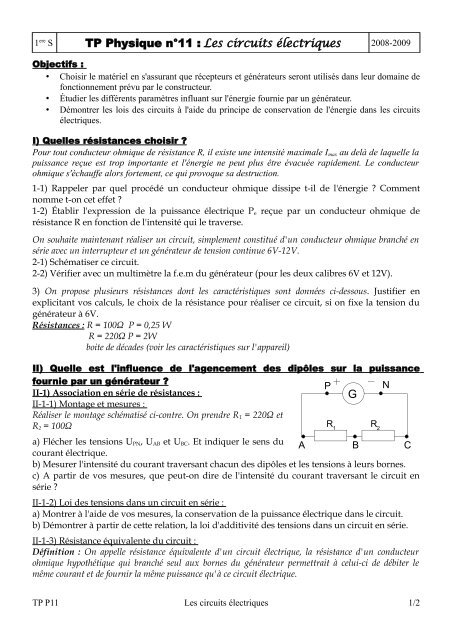 Mesures Electriques 1 PDF, PDF, Tension électrique