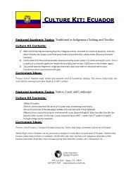 CULTURE KIT: ECUADOR - Latin American Studies Program