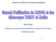 Alain Klotz - tarot - Observatoire de Haute-Provence