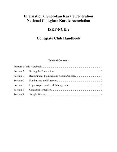 NCKA Handbook - ISKF.com